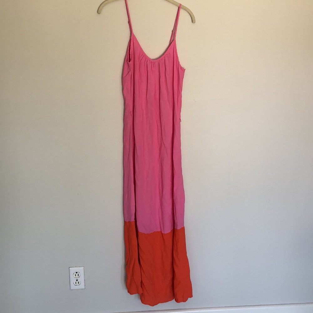 Sam & Lavi Pink & Orange Maxi Dress size Small